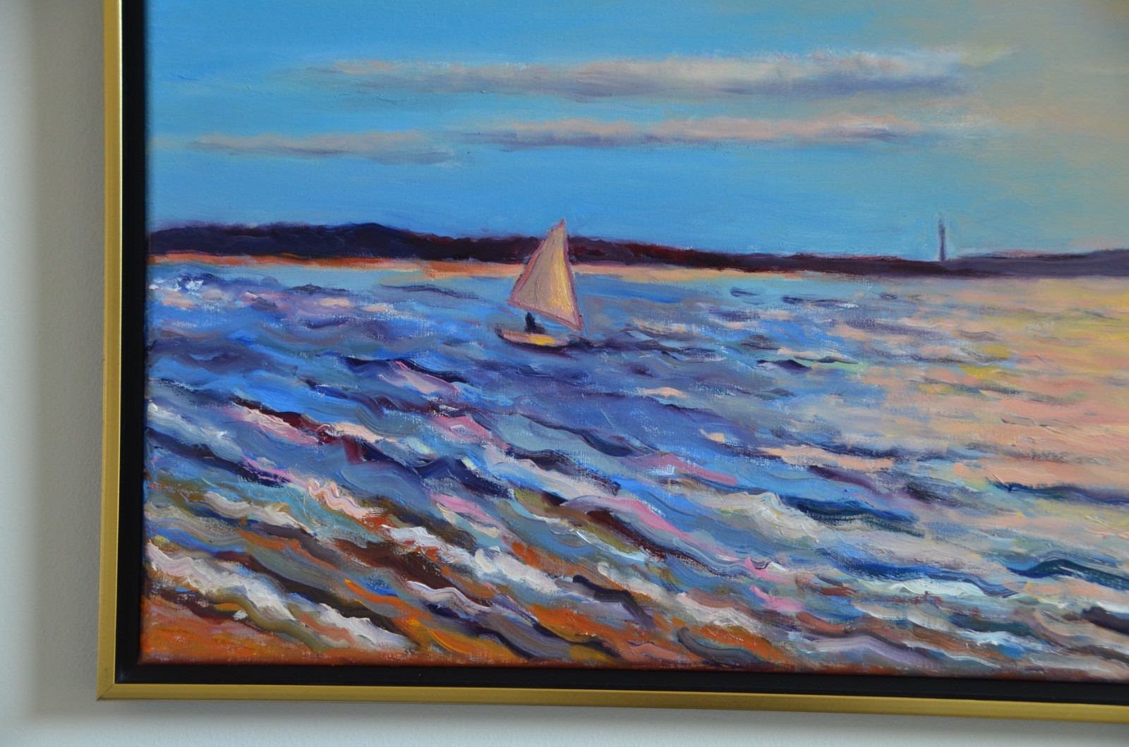 Beth Riso Fine Art Oil Painting – Mayo Beach Twilight, Wellfleet, Cape Cod