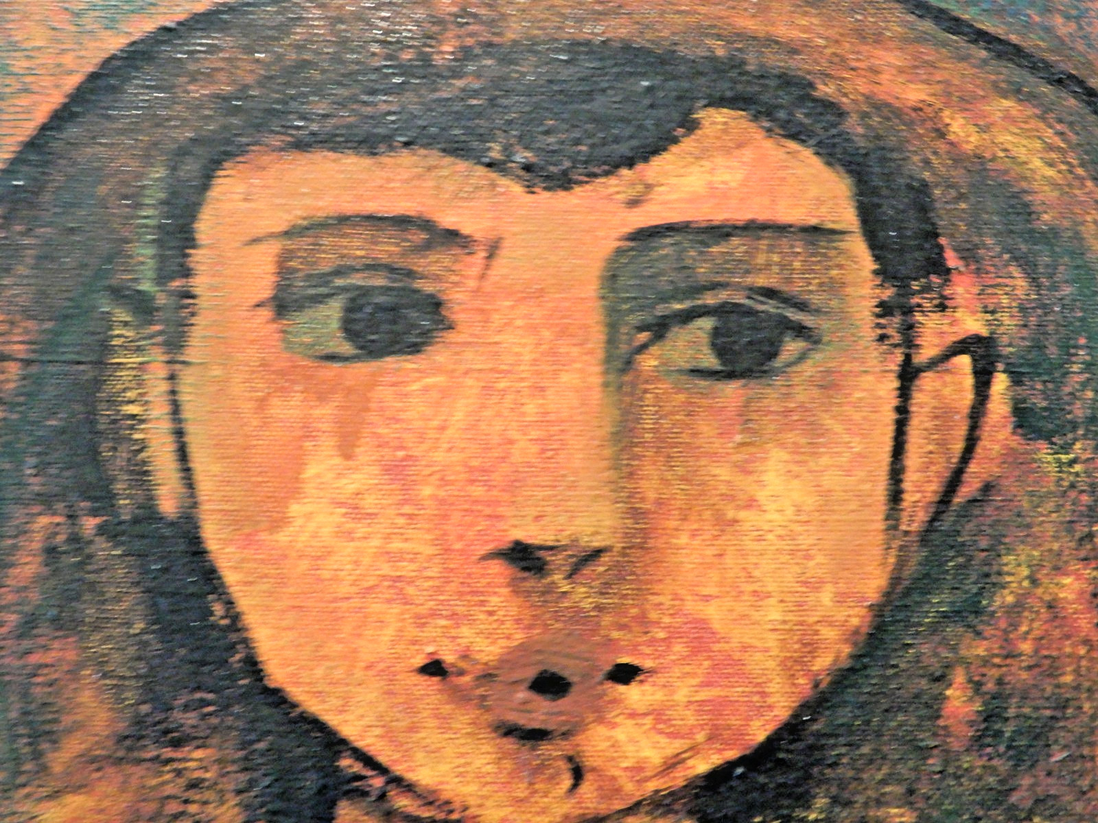 Roger San Miguel Original Oil on Panel ; wood frame = 18″ x 32″
