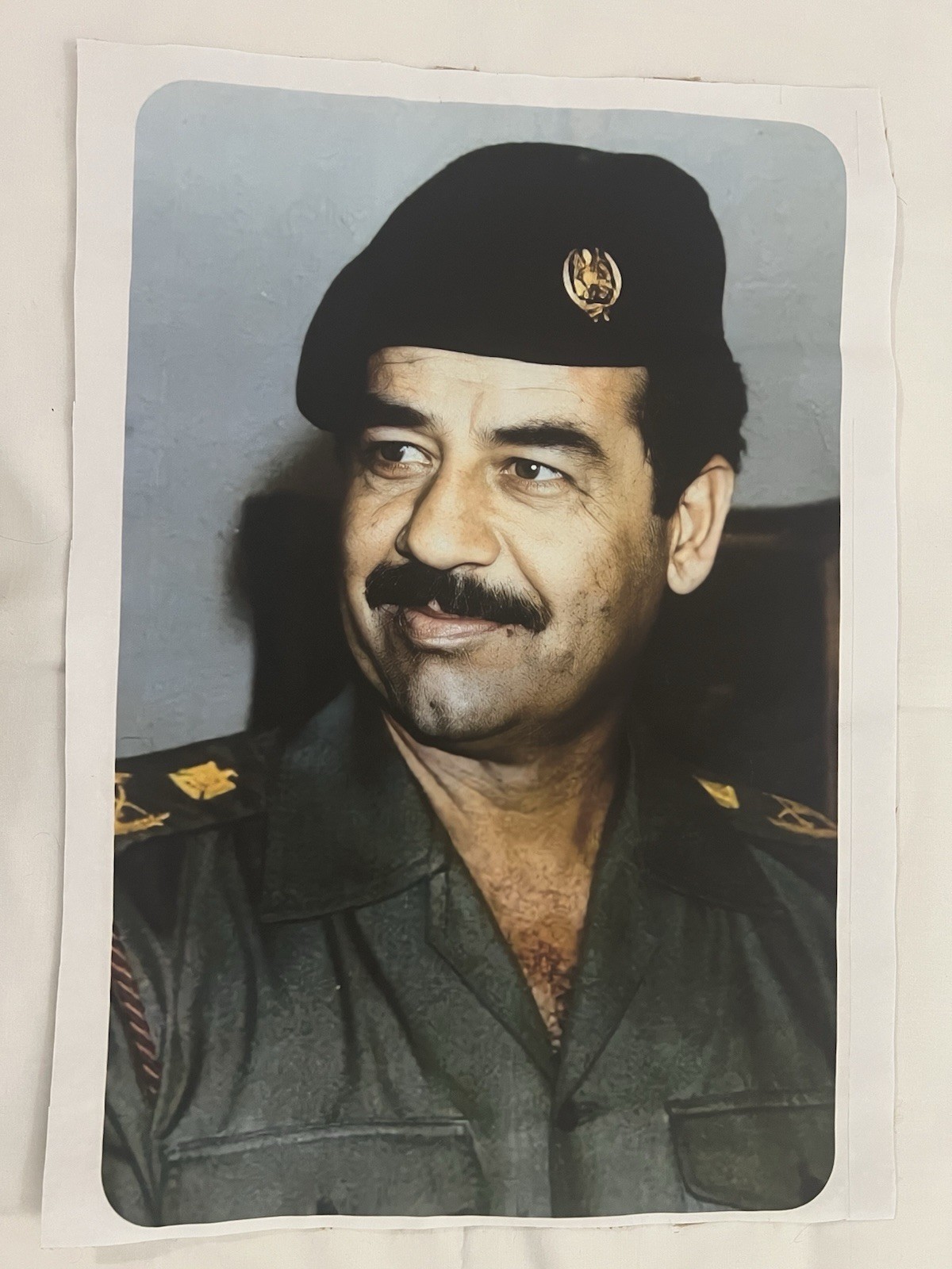 Iraq / Irak Rare Saddam Hussain Era Painting Was Cut From Big Painting