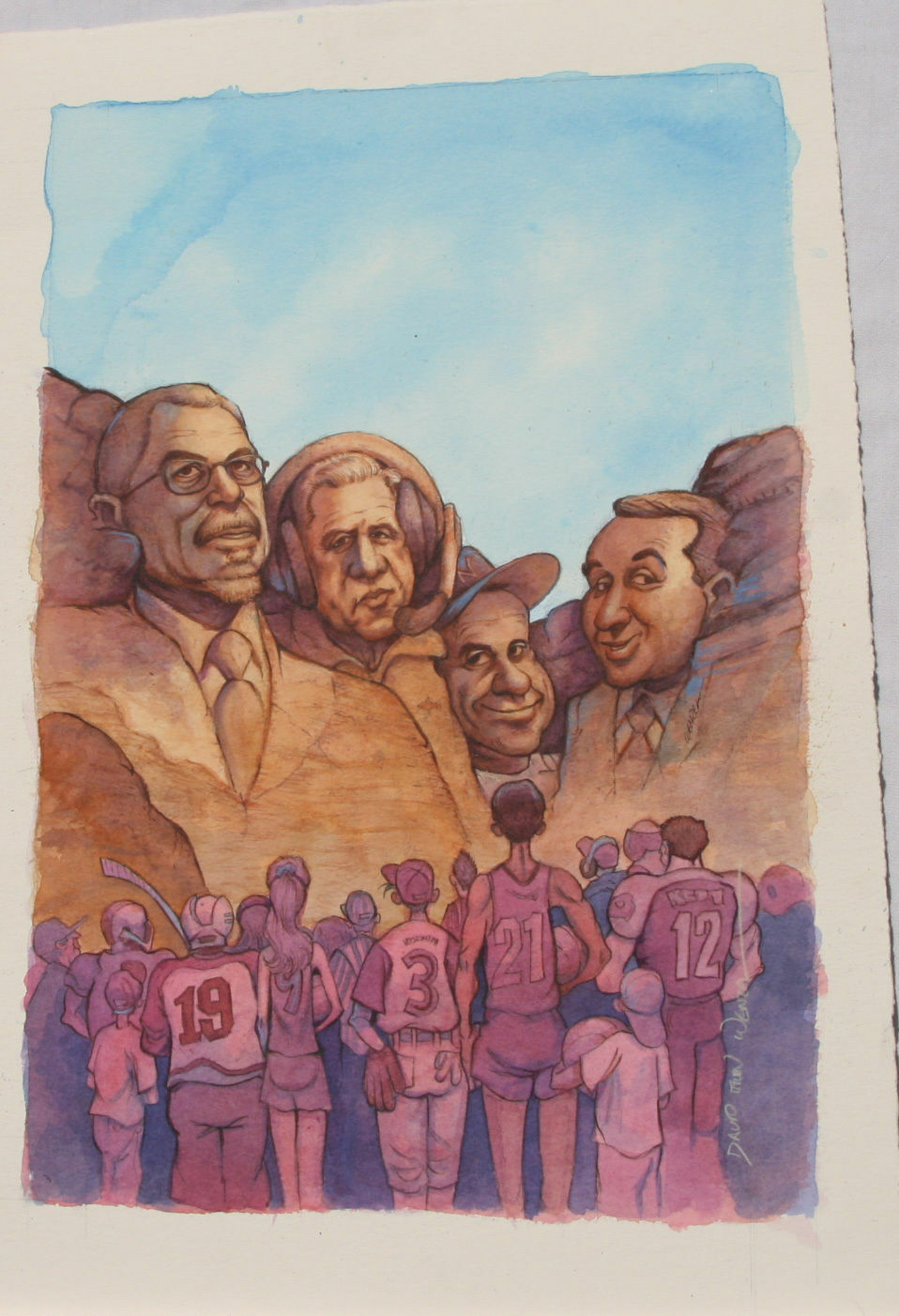DAVID WENZEL original published art, COACH ISMS , 22×25, 2005, Sports, SuperBowl