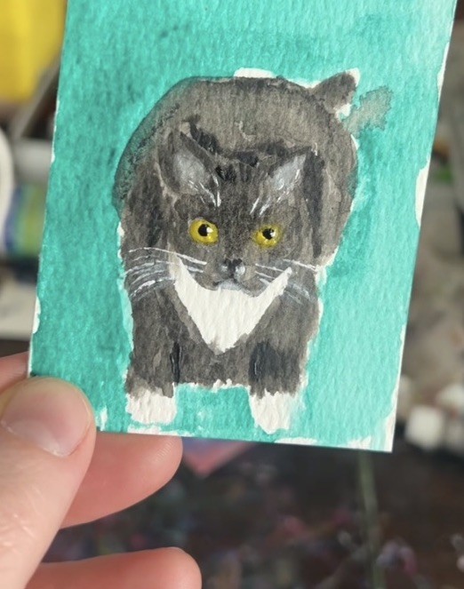 Custom ACEO Pet Portrait Whimsical One Of A Kind Painting