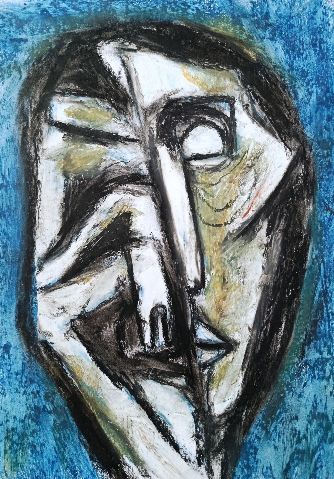 Portrait – Abstract Modern Art – Oil Chalk A4 Paper – Modern Art