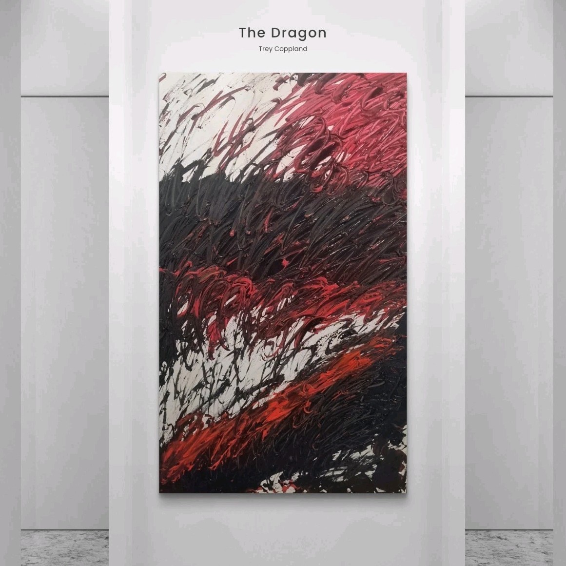 Trey Coppland, The Dragon Abstract Acrylic Painting, 24+36 inch 2026, Signed