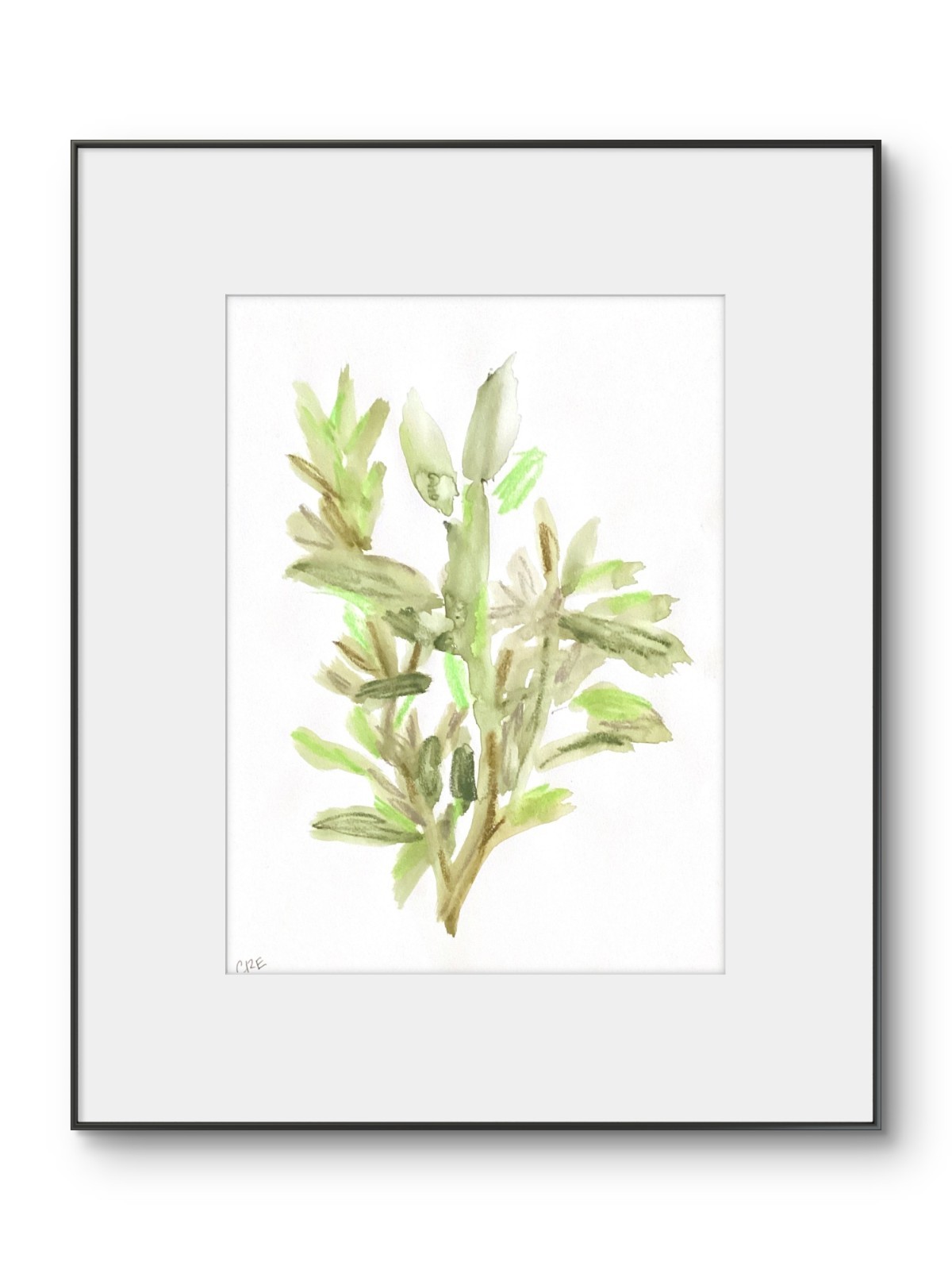 Colorful Leaves Plant Botanical Art Modern Original 11 x 14 Paper