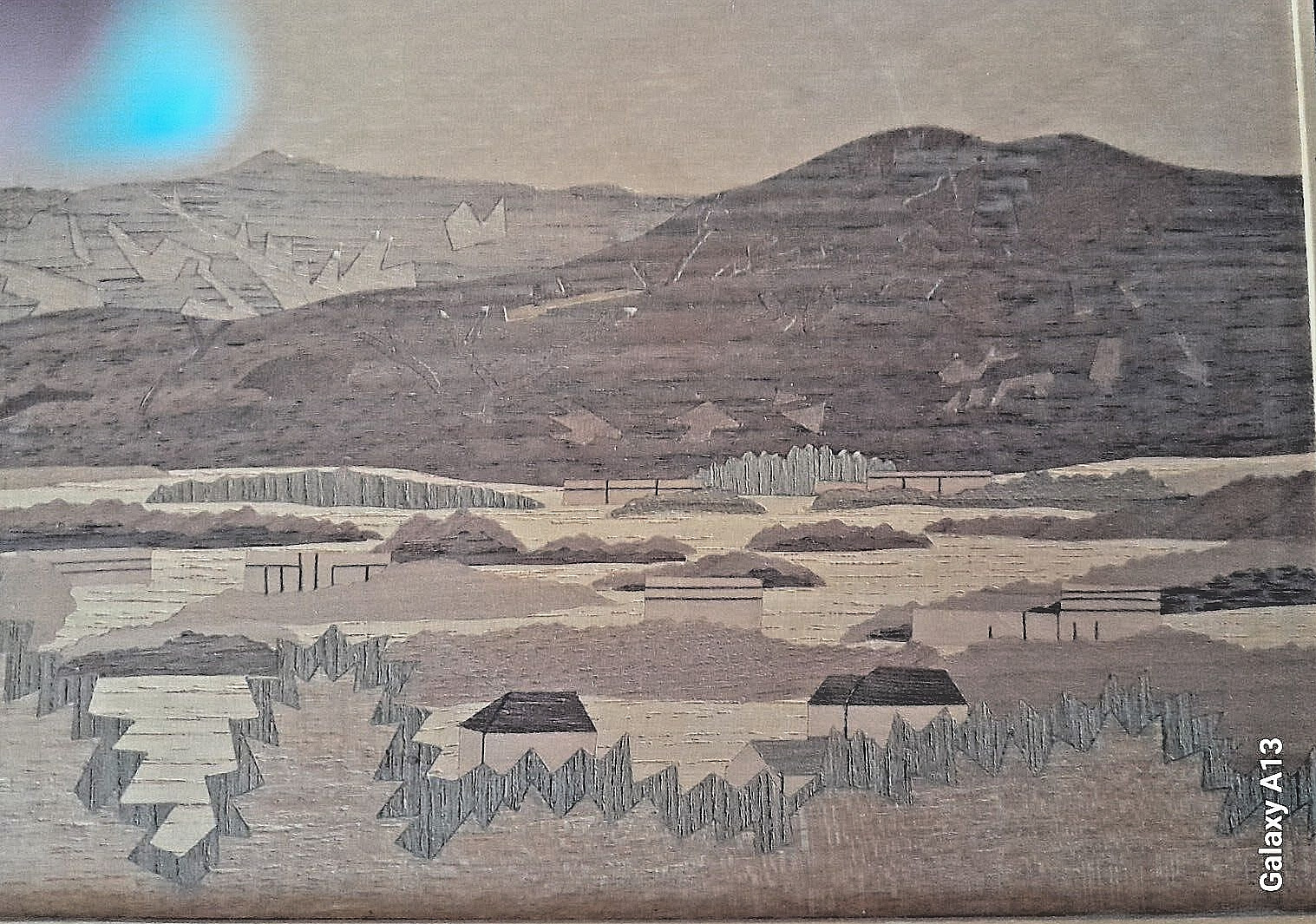 Wood Art Picture Japan Hadano City signed by Mayor Mikio Kashiwagi 13 1/2 x 11in