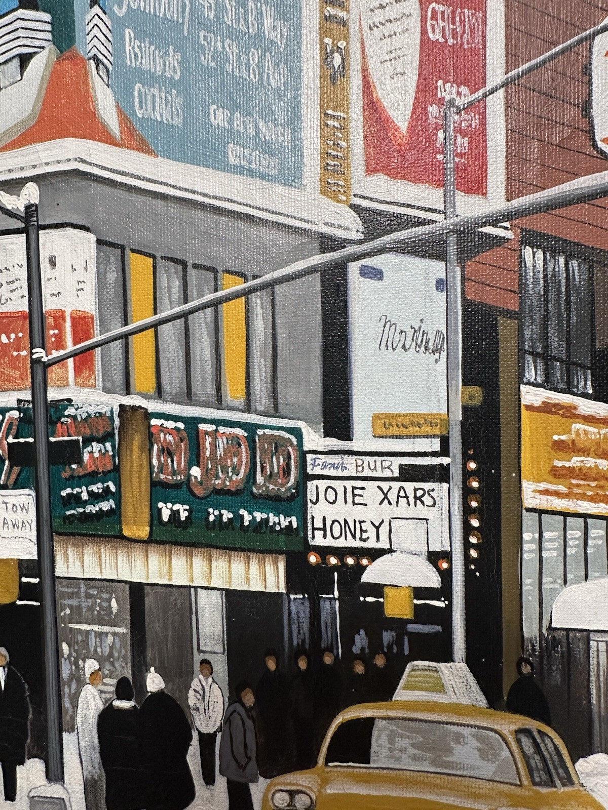 Original 1977 “TIMES SQUARE” NYC Oil/ Canvas Painting LISTED ARTIST D. Hayward