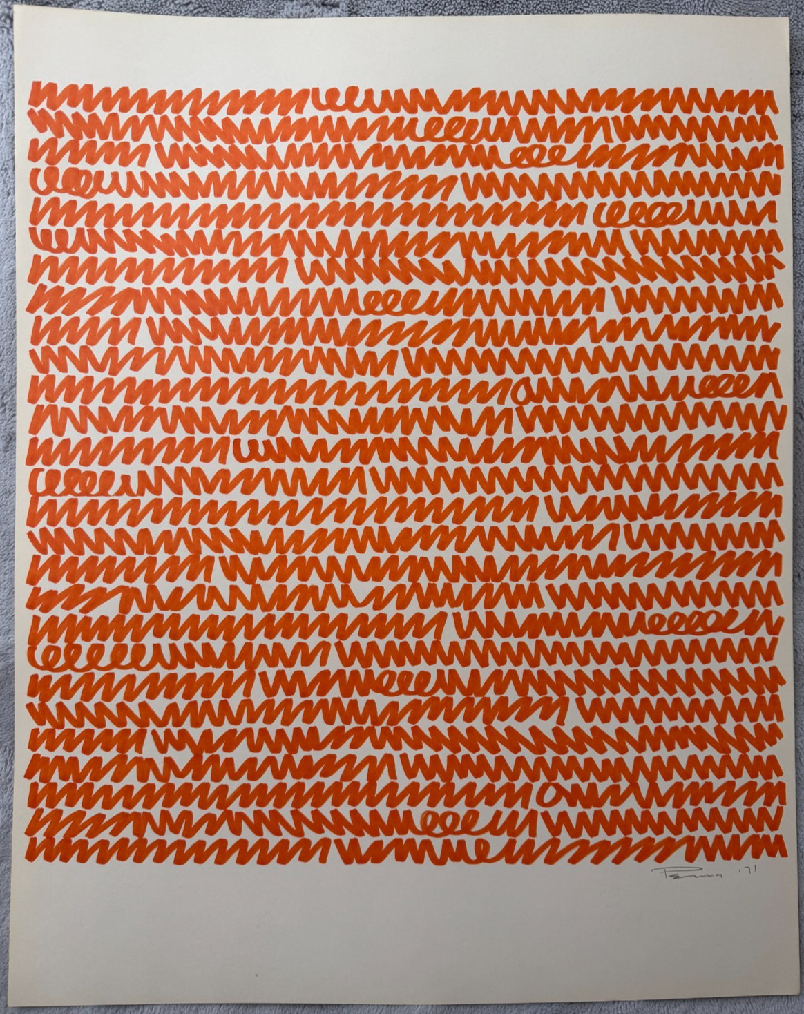 Vintage Aubrey Penny Signed 1971 Abstract Work on Paper 19×24 Listed Artist