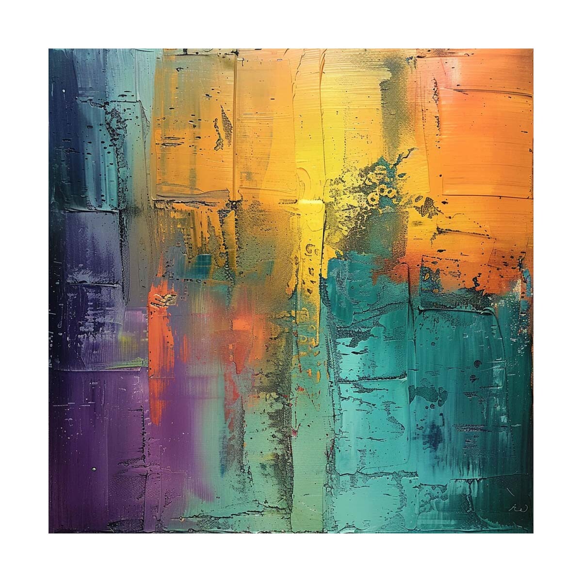 Hand-painted oil painting Abstract on canvas Modern wall decor art Green
