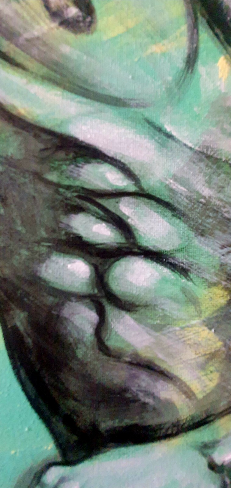 Bodybuilding on Canvas, Abstract Painted Male Torso, Figurative Art, Muscles 70×50