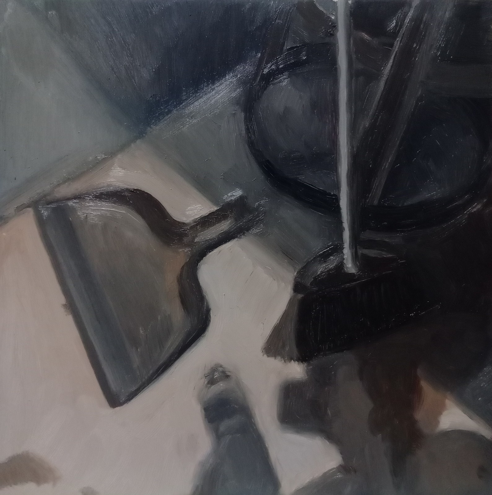 Oil Painting «Dust Pan» 6″x6» Oklahoma artist by Bryce K