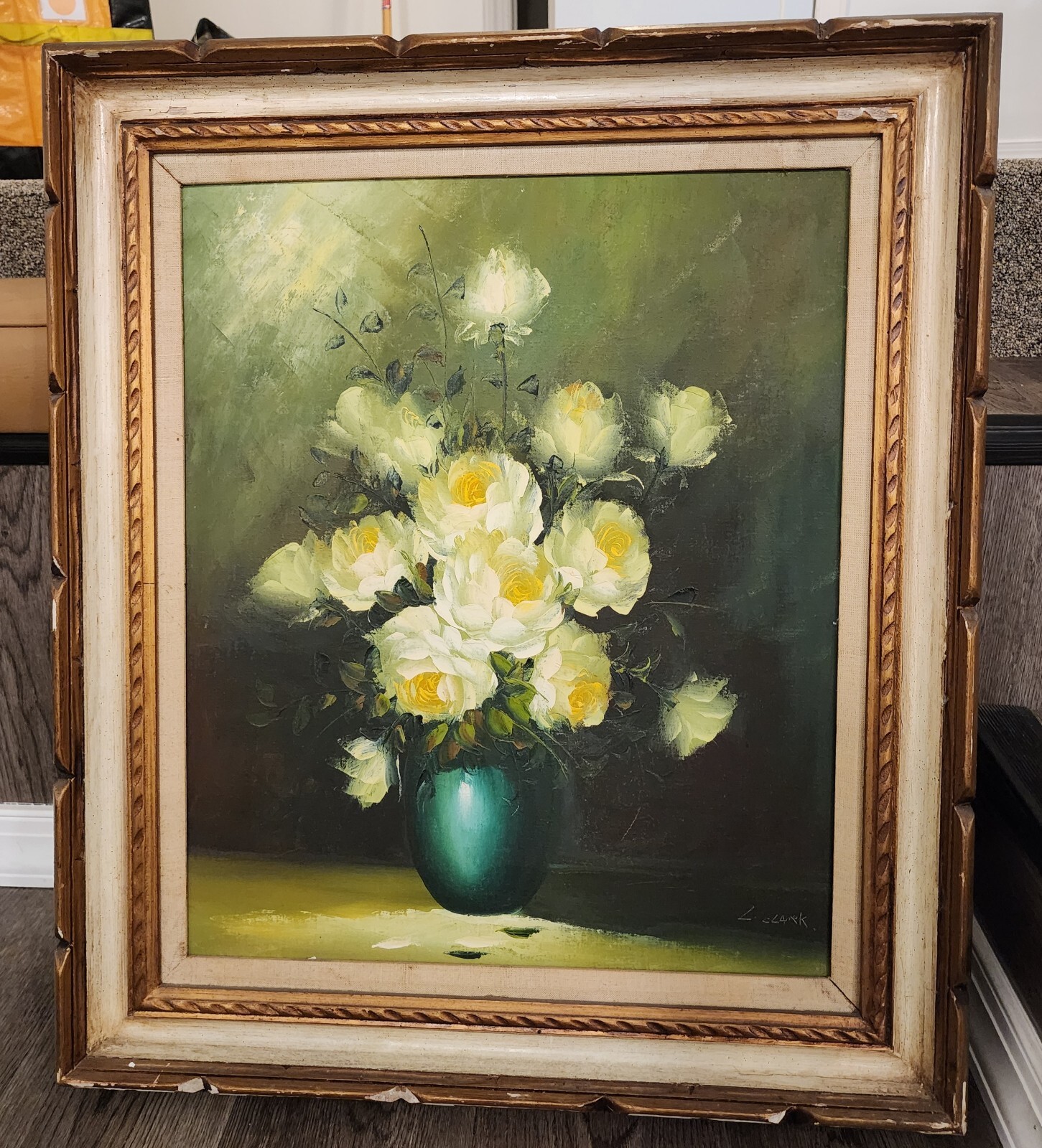 L.Clark Oil On Canvas Painting Framed 24in X 20in Art