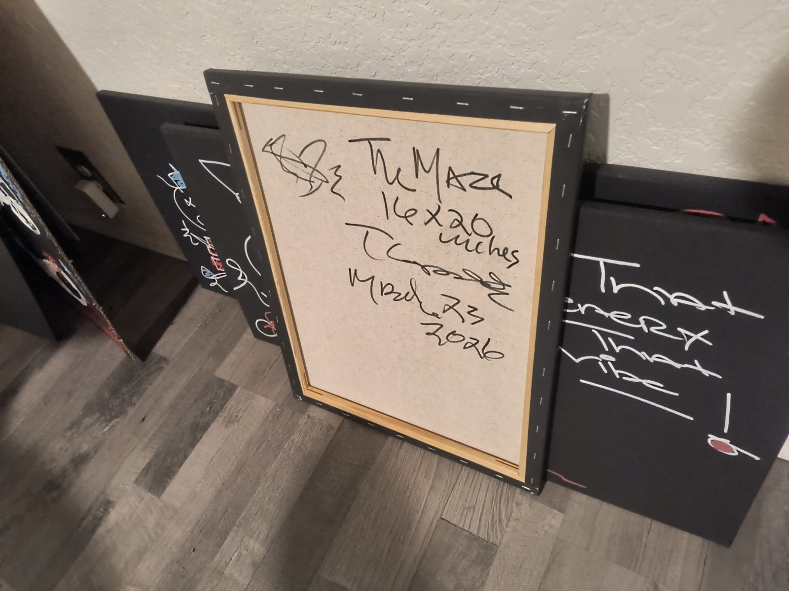 Trey Coppland, Maze Abstract Faces Acrylic, Medium Canvas, 2024, Signed