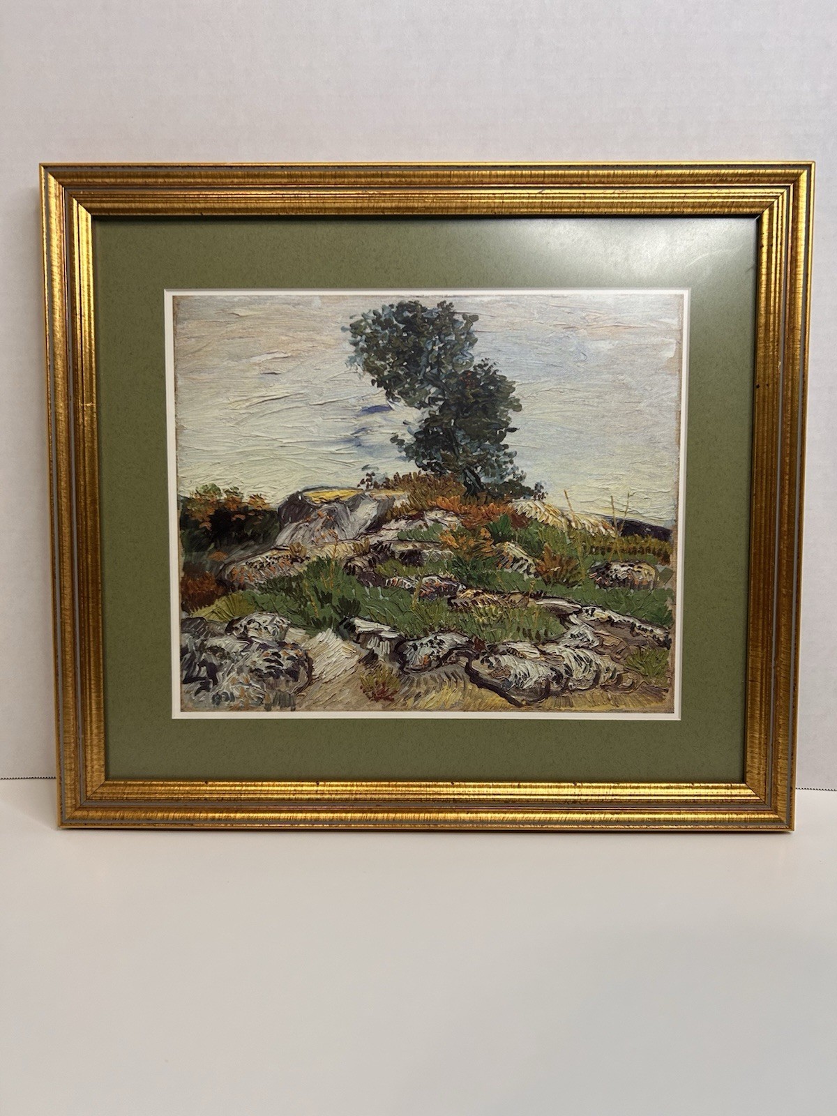 Vintage 1888 Van Gogh «The Rocks» Print – MFA Houston (1985 Purchase) Framed