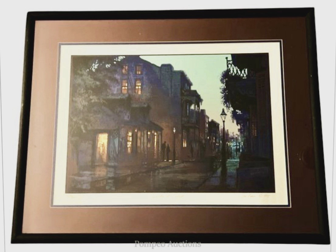 Antique Framed Oil on Canvas Art Painting Landscape Rural Home Mountains 16×20″
