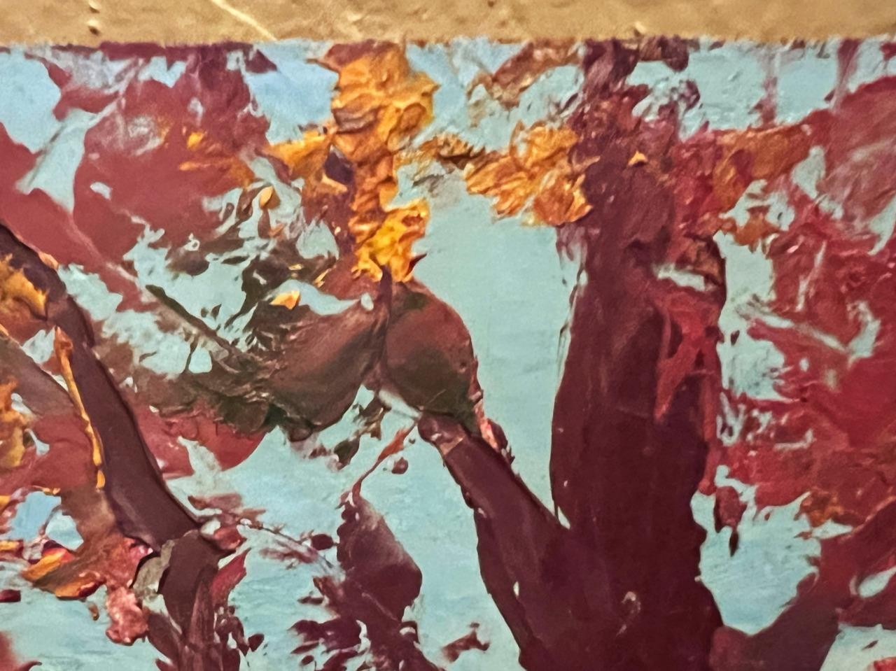 Old 1959 Expressionist Impressionist Landscape Oil Painting Trees Artist Signed