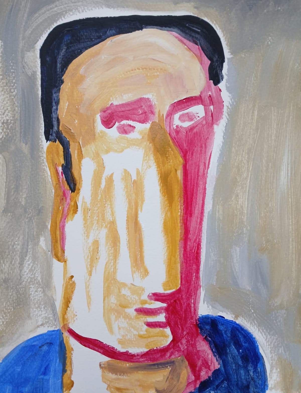Expressionism/Abstract 11×14 Long Face Colorful Unique Modern Art Painting