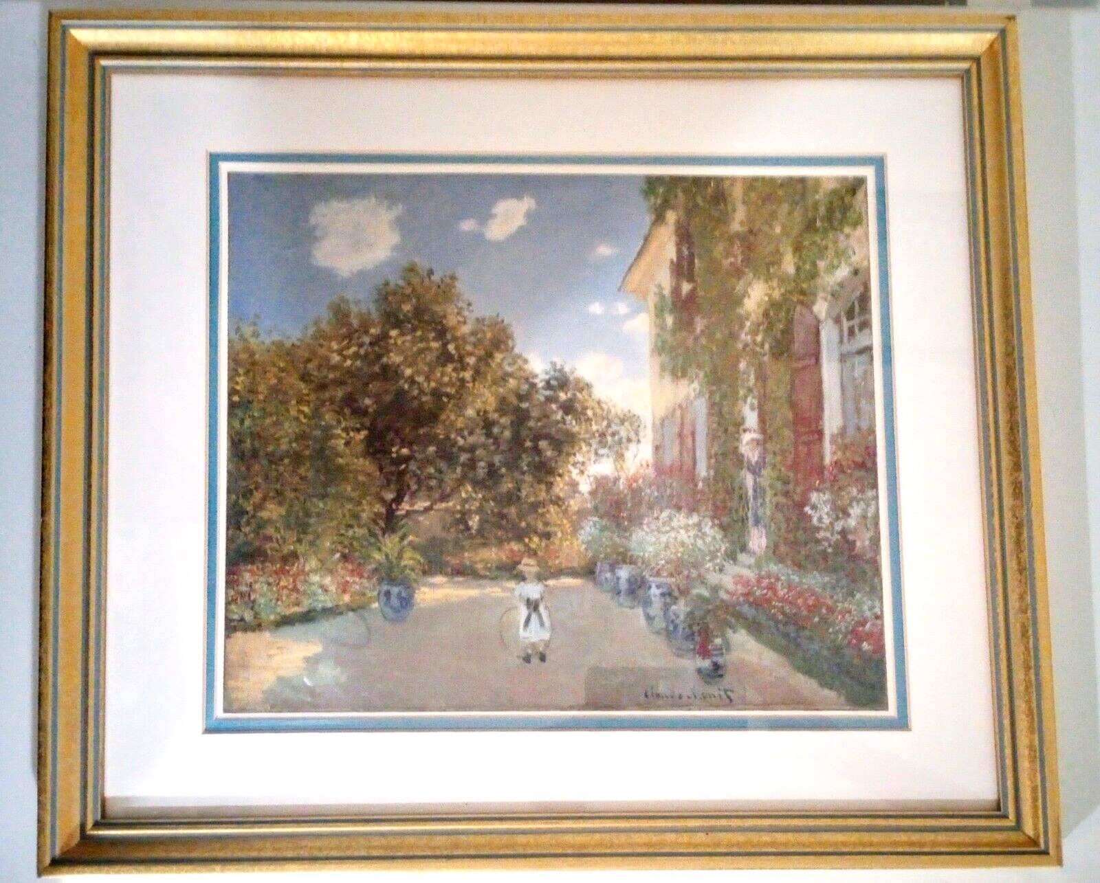Claude Monet’s The Artist’s House in Argenteuil Oil on Canvas framed AI Chicago