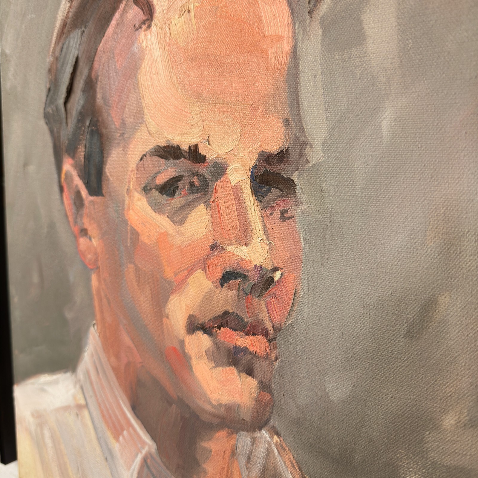 «The Serious Man» Californian Expressionist Helen Haskell-Molles Oil Painting