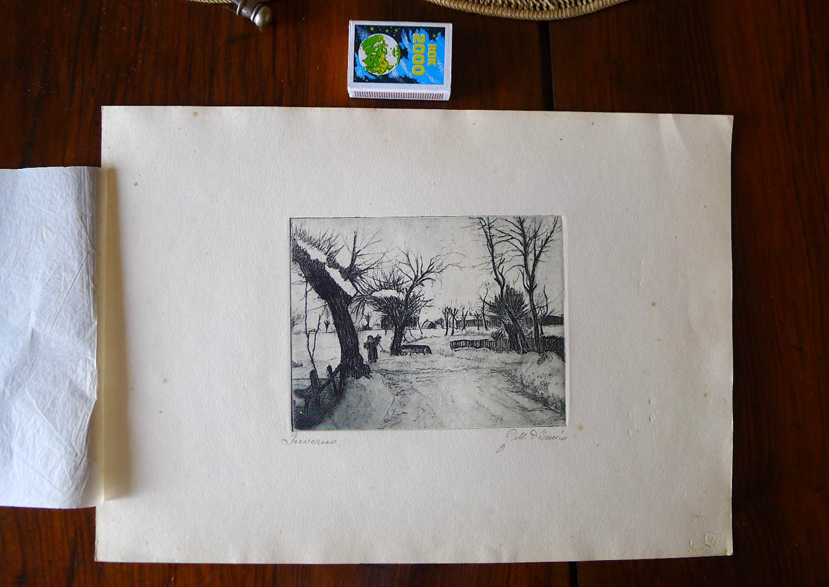 painting drawing winter by the painter G. M. D’amico