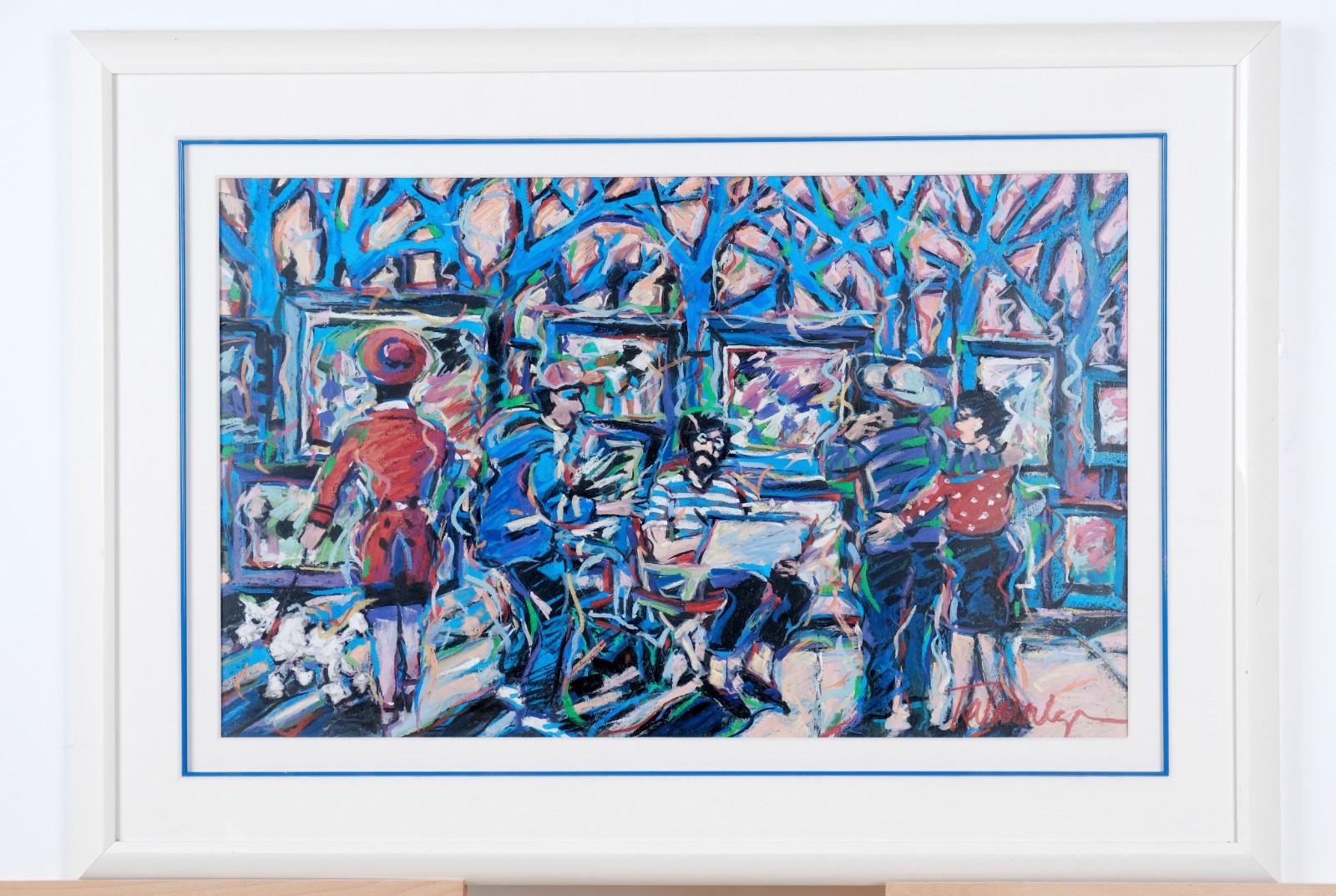 James Talmadge «People on the Street» One of a Kind Original Acrylic Painting