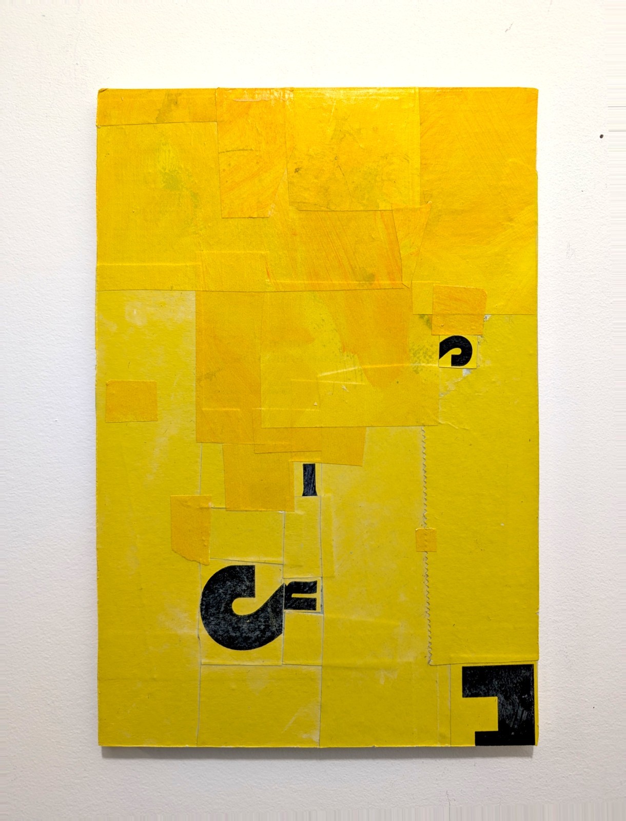 Original Collage Art on Wood Panel. 7.5 x 11.75 inch. ‘Taped Syntax’