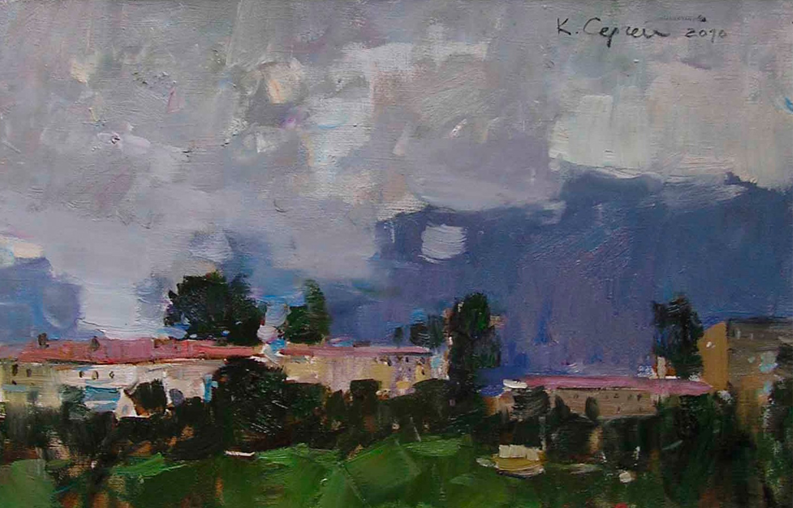 Oil painting Hills Ukrainian painter Canvas Decor Unframed original landscape