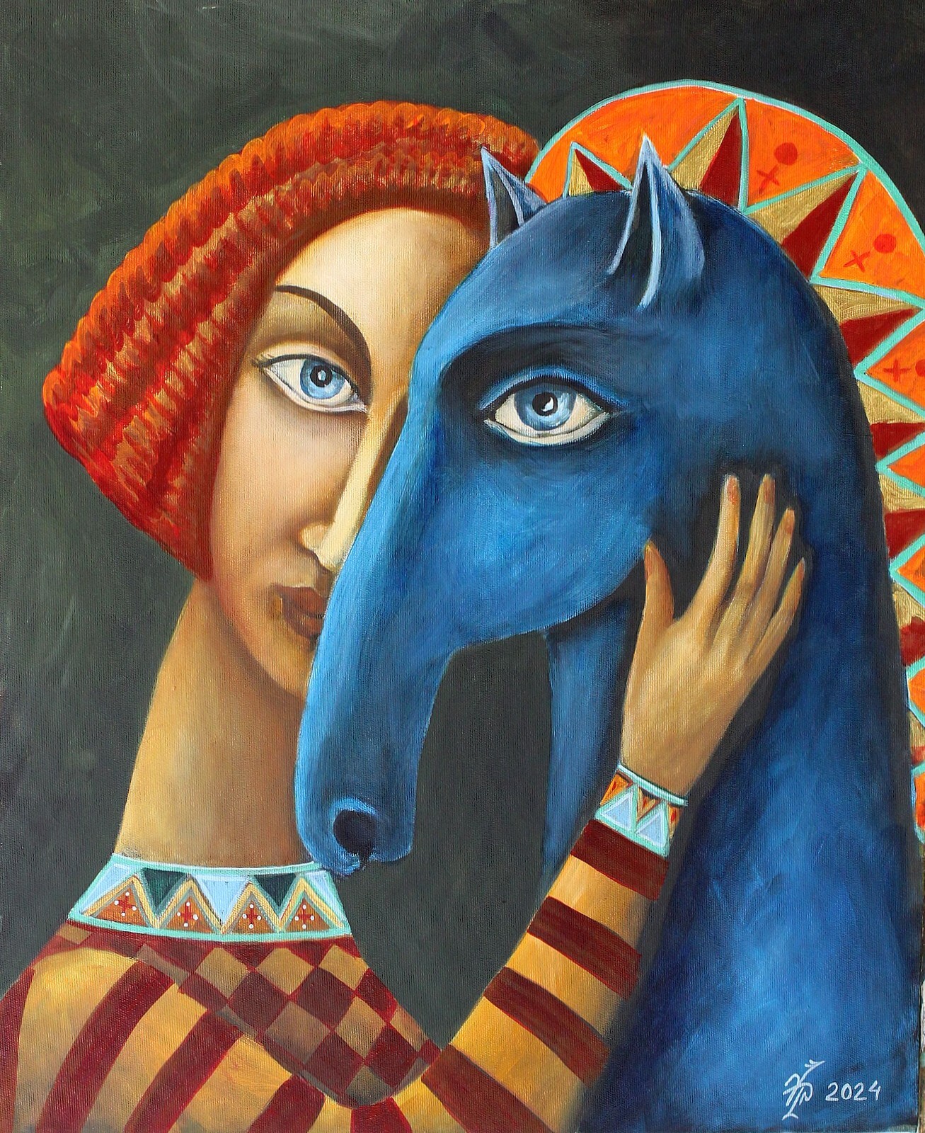 original oil painting CANVAs contemporary ART modern by Vlad Pronkin 2024 BLUE H