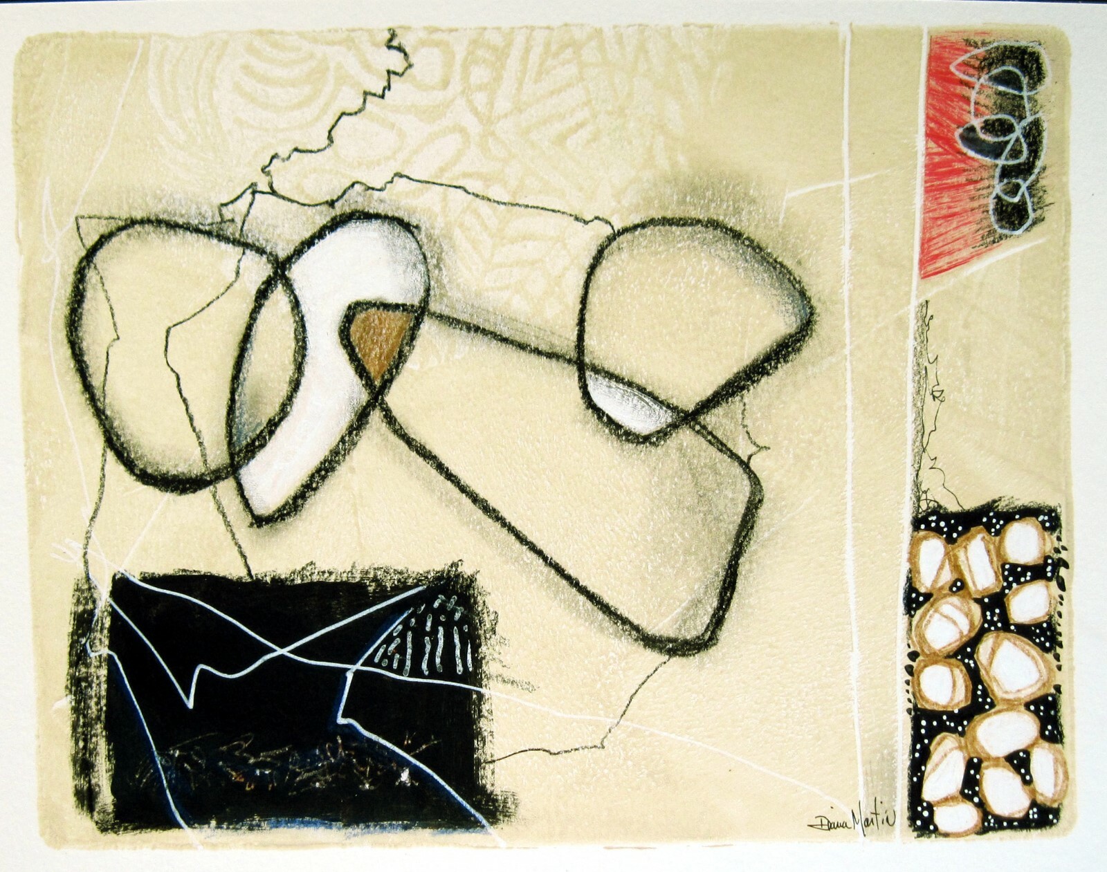 Original ABSTRACT Title:Harmony 9×11 Paint Acrylic Marks140lb paper OOaK mixedmd