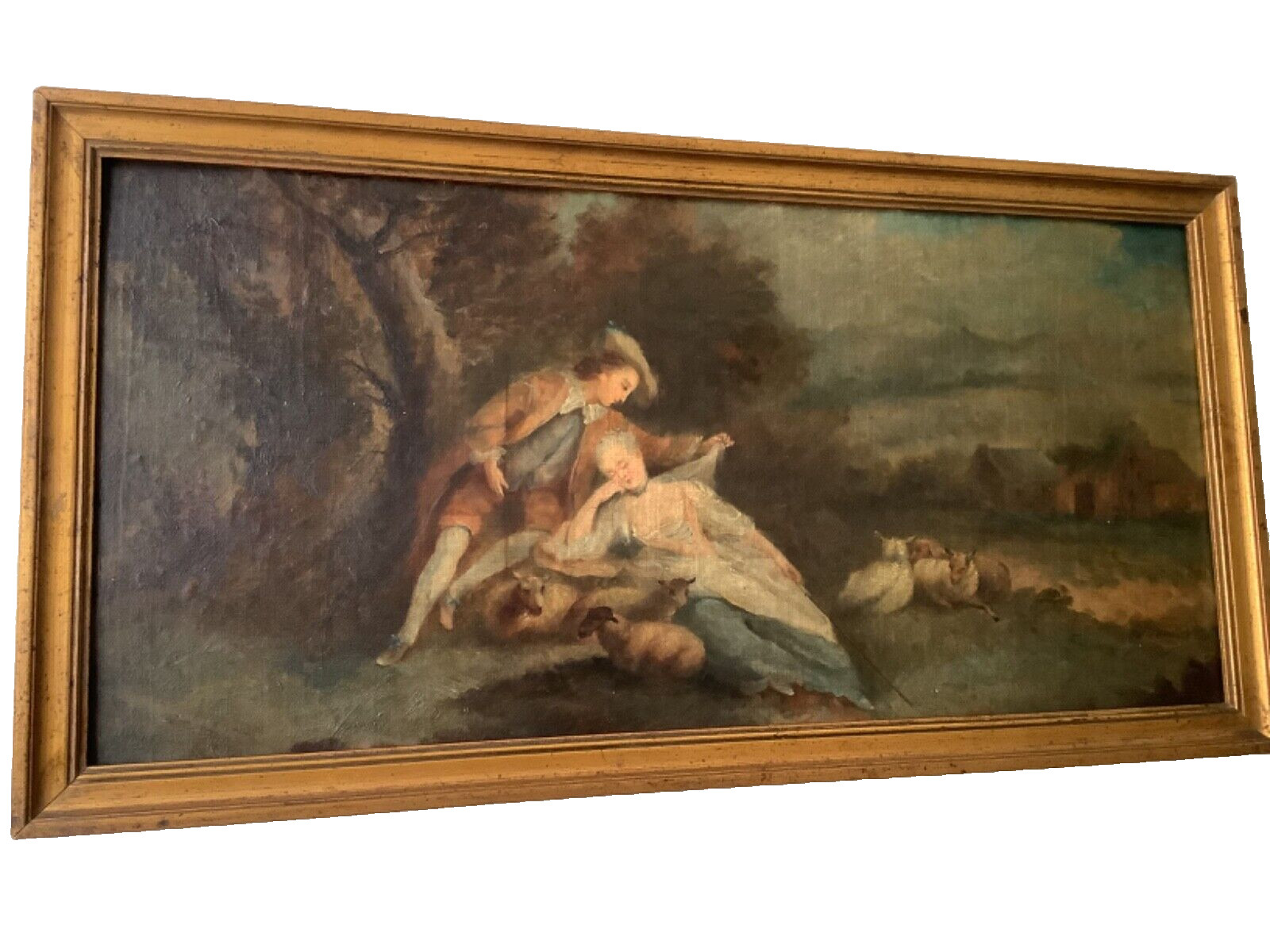 18th CENTURY JEAN-BAPTISTE PATER Shepherdess with Sheep in a Countryside Oil