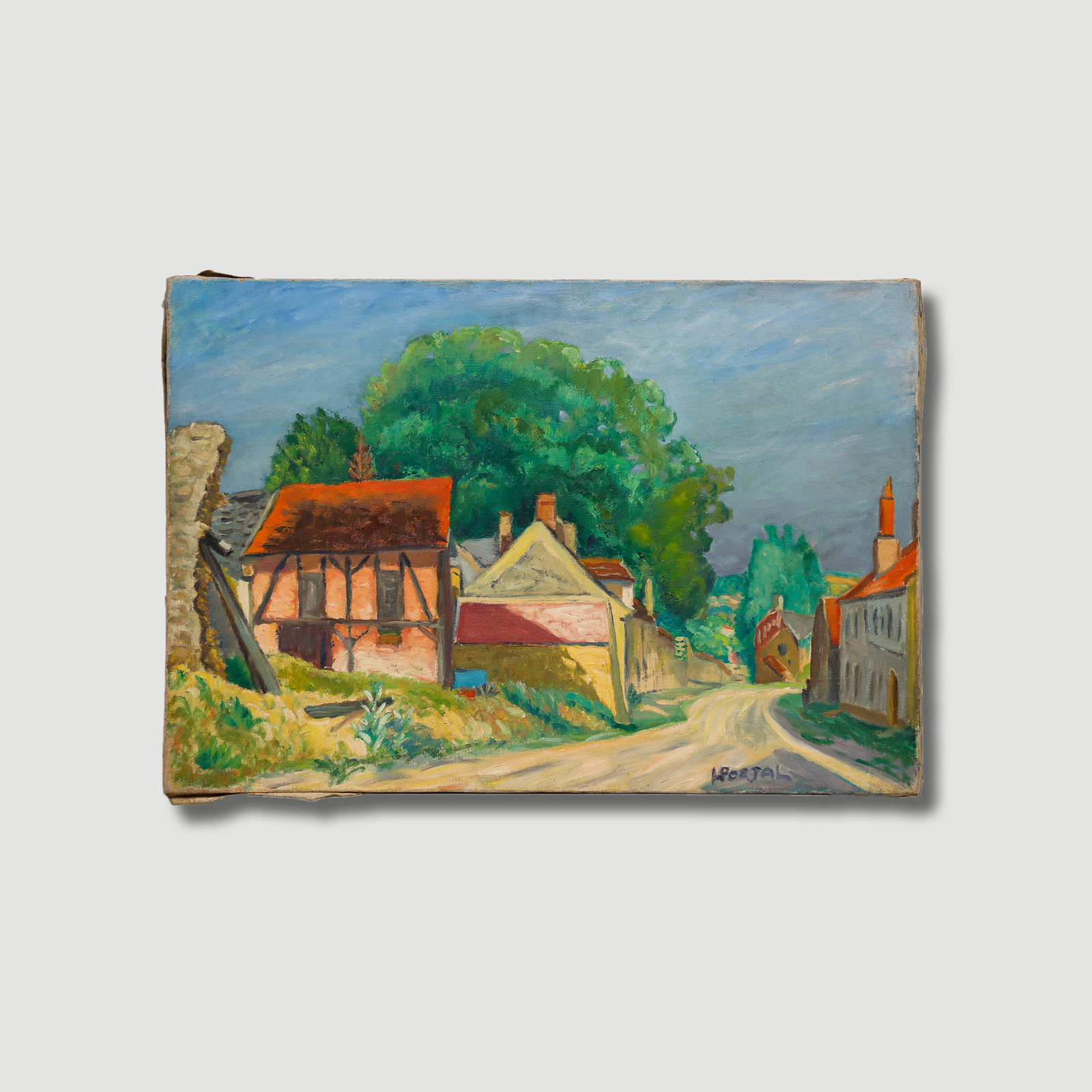 Henry Portal (1890-1982) – Mid 20th Century Oil, The Village Road