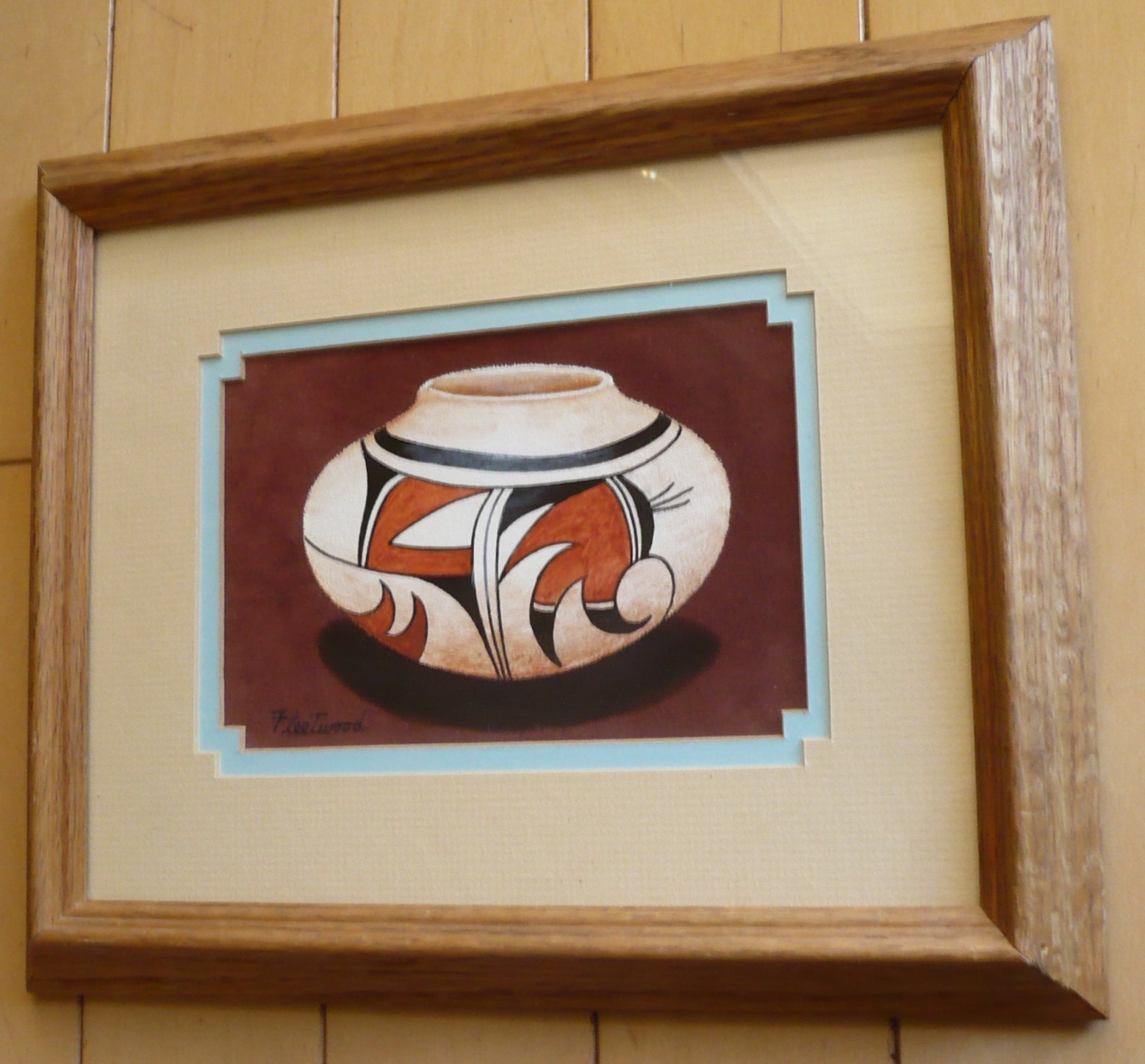RON FLEETWOOD JOHNSON, LISTED SOUTHWESTERN ORIGINAL ART, NATIVE AMERICAN POTTERY