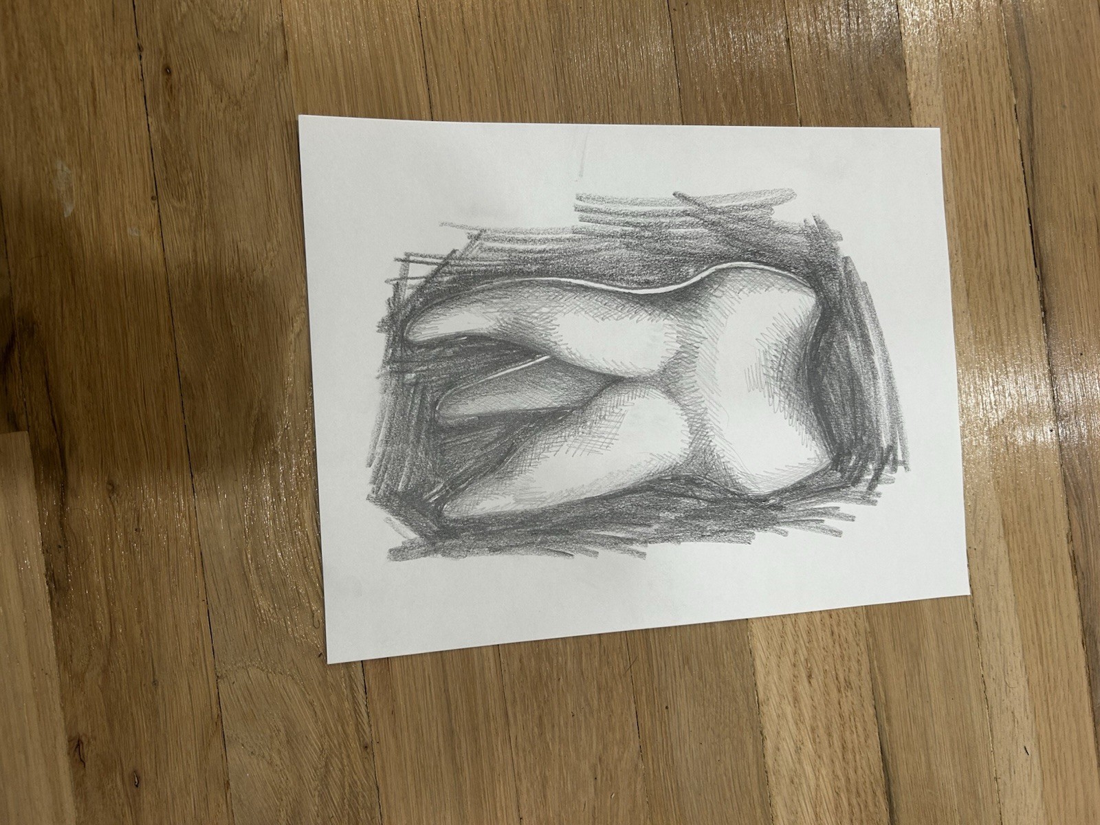 Original Charcoal Drawing Sketch Tooth 9×12 paper modern Wall Art Home decor new