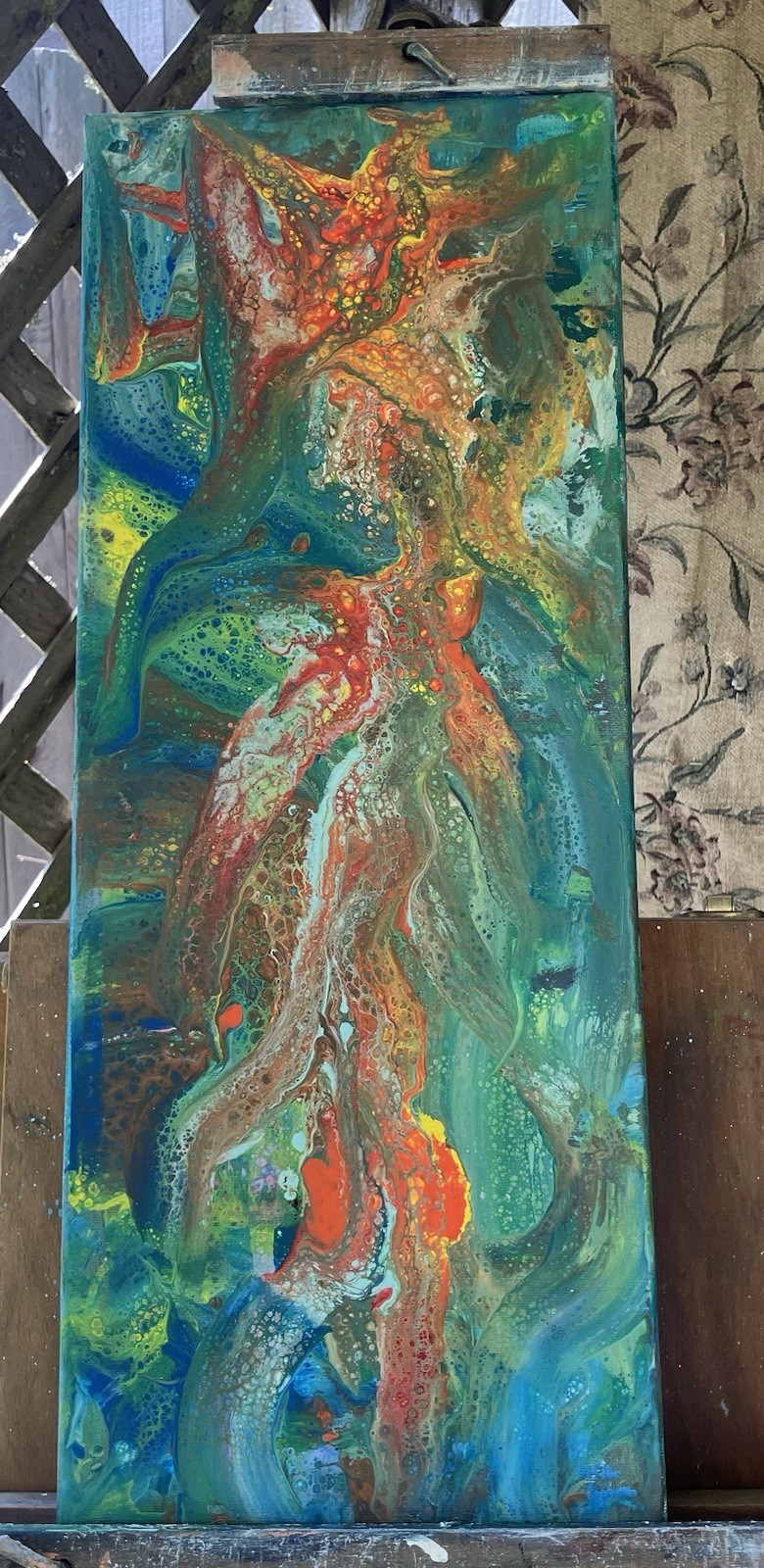 Acrylic Pour painting “Oceanic Bloom”