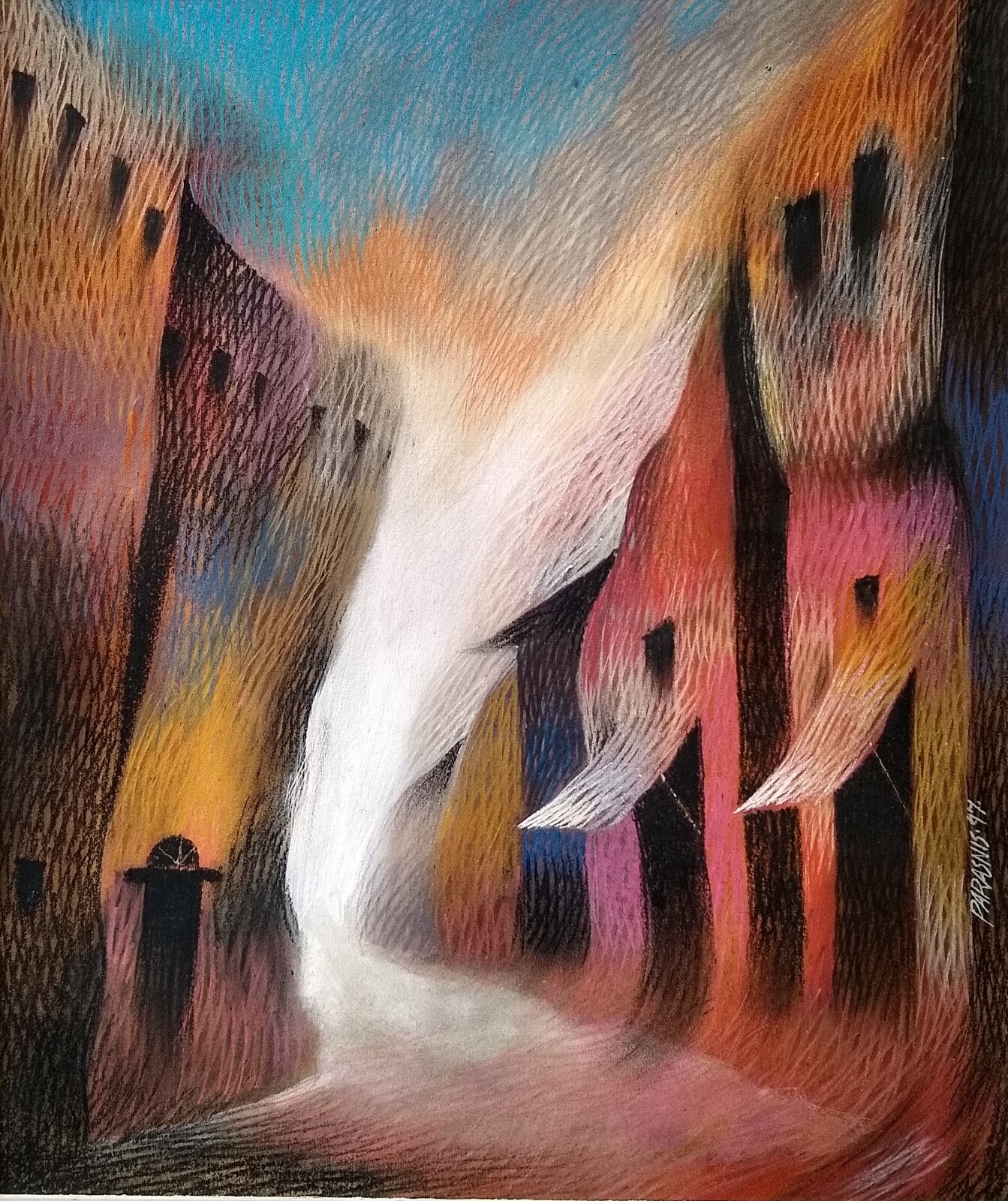 Latest works to $8000. Early Indian/Californian 1997 pastel Siddharth Parasnis
