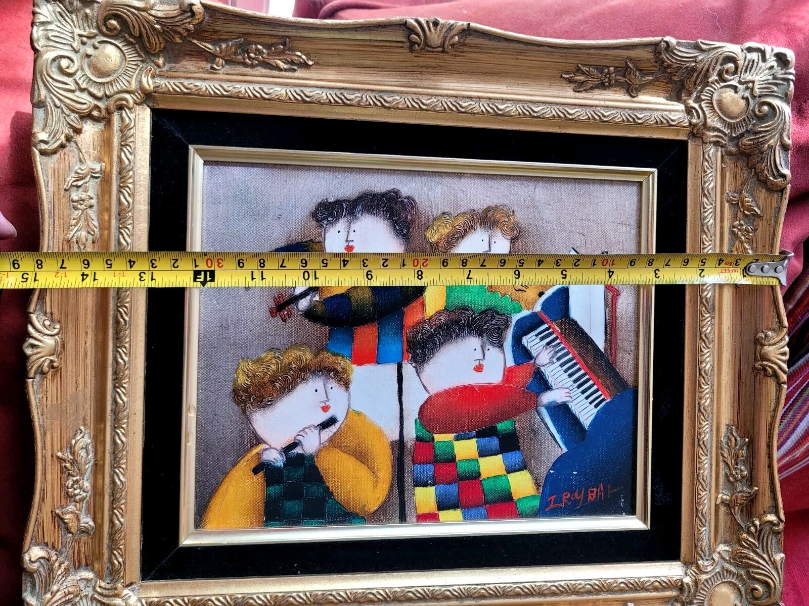 Joyce Roybal Quartet Musicians Children Piano Framed Signed Authentic