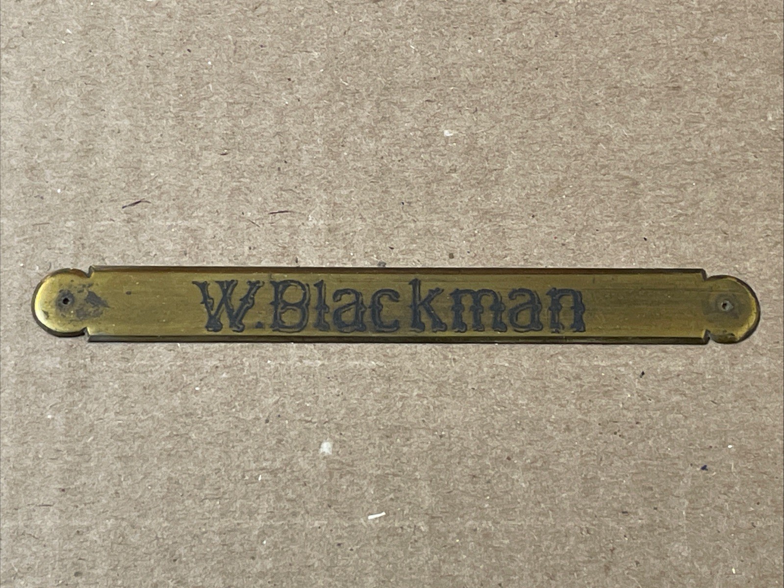 Antique Walter Blackman American Artist Brass Name Plate From Painting Frame