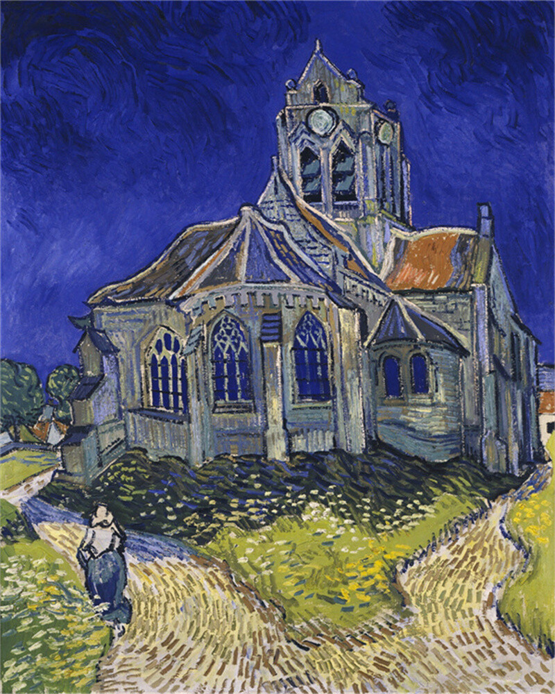 Vincent van Gogh Hand-painted Oil Painting Church at Auvers 12*18in