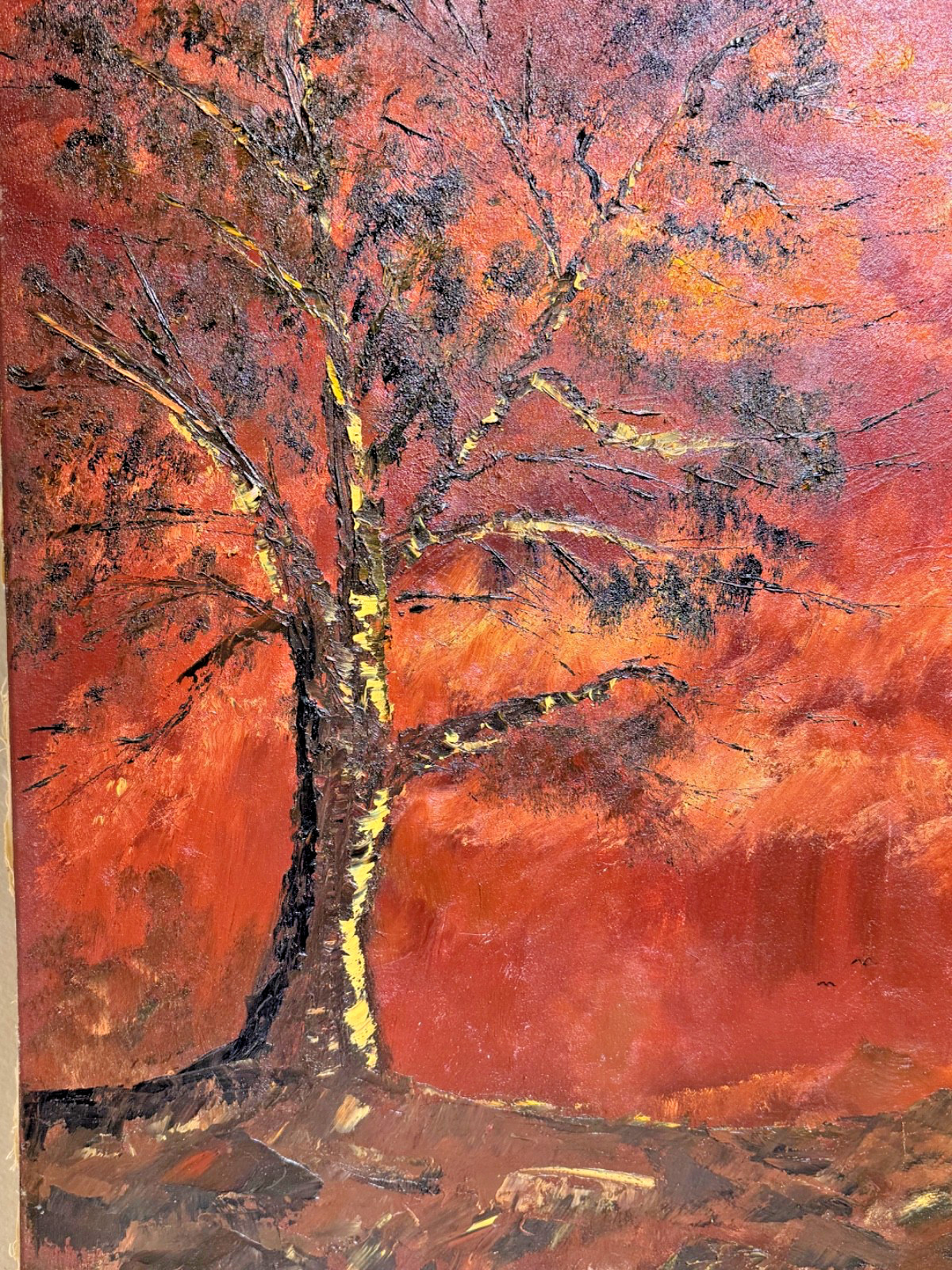 Original Vintage Early 1970s MCM Art Painting | Heavy Pallet Knife & Texture