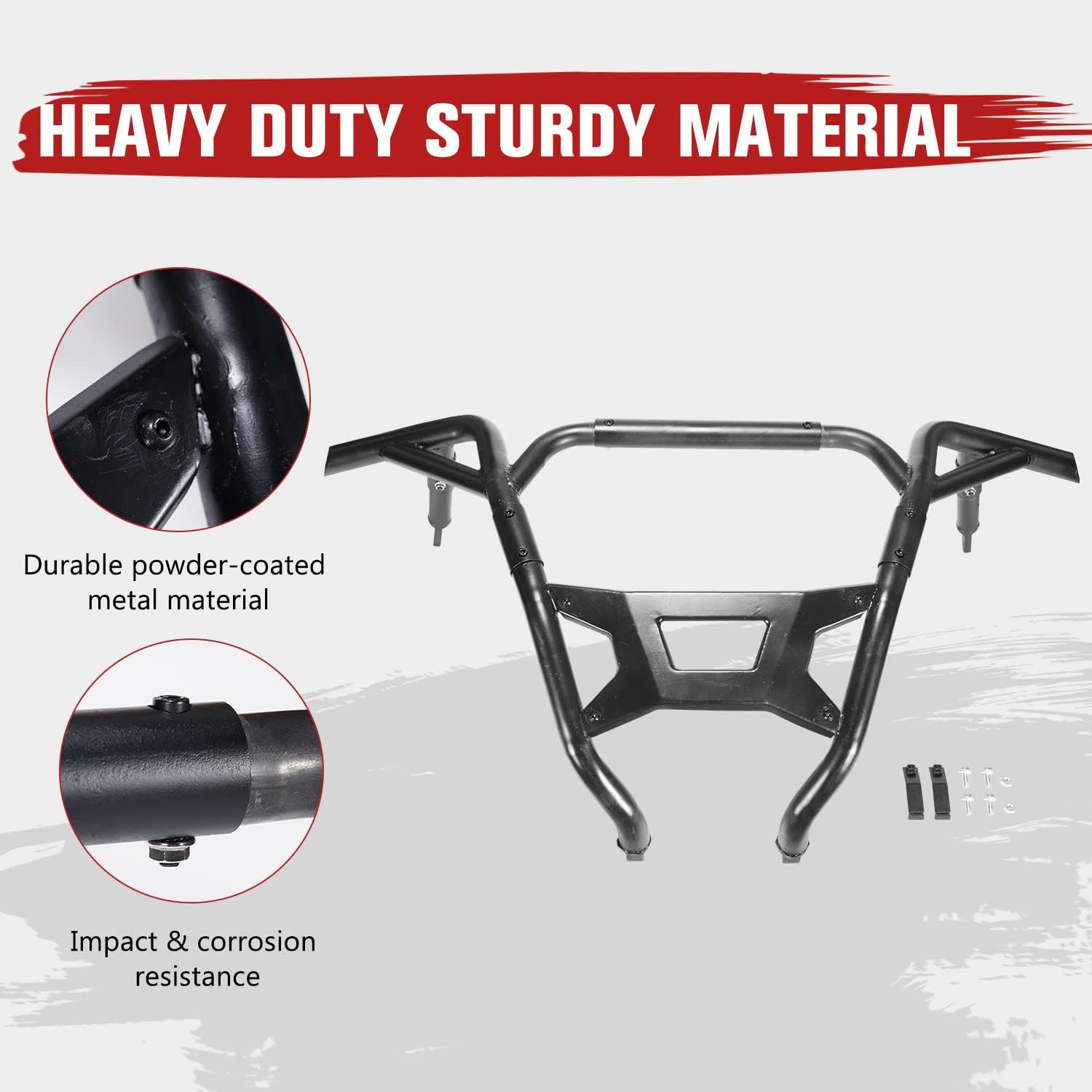 Polaris RZR PRO XP Rear Low Profile Bumper & Heavy Duty Brush Guard, Matte Black