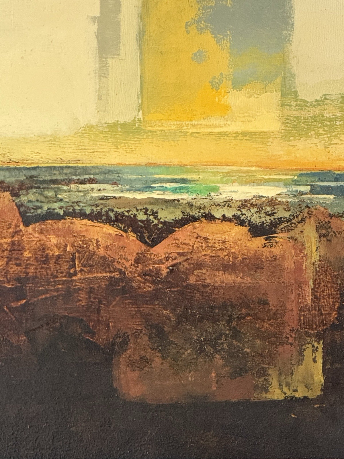 LAWRENCE HARRIS VINTAGE MODERN ABSTRACT LANDSCAPE OIL PAINTING COLORADO SPRINGS