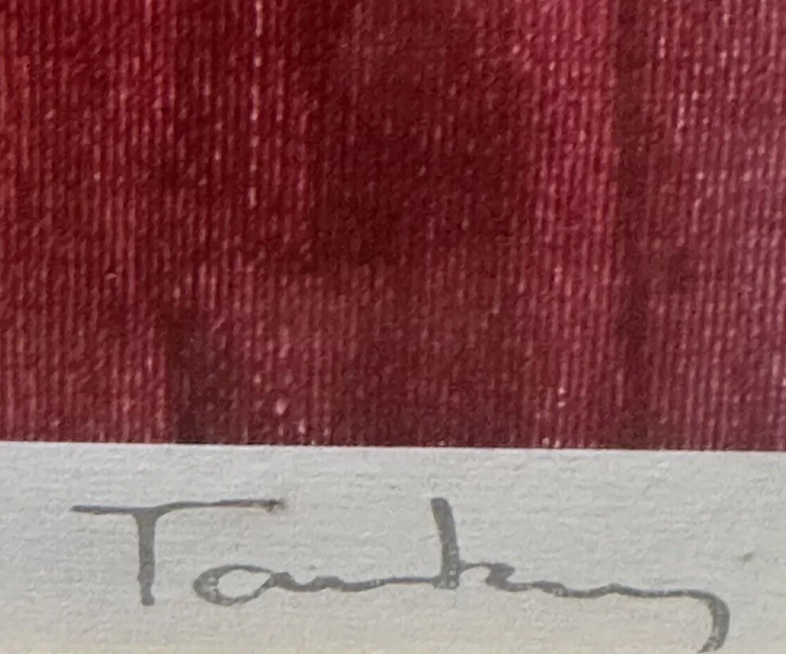Itzchak Tarkay “Indigo Chapeau” COA & Appraisal 25”x25” Seriolithograph/ Signed