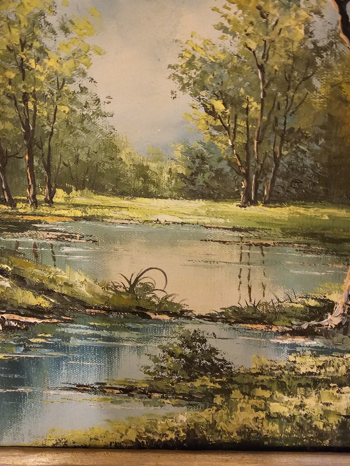 Original oil painting, Summer landscape Scene, Signed, Suh Jin Hee