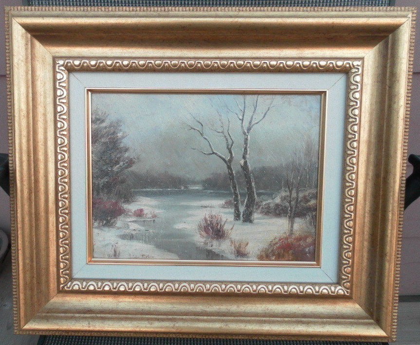 JOHN COLIN FORBES (1846-1925) ORIGINAL OIL PAINTING WOODED LAKESIDE SCENE SIGNED