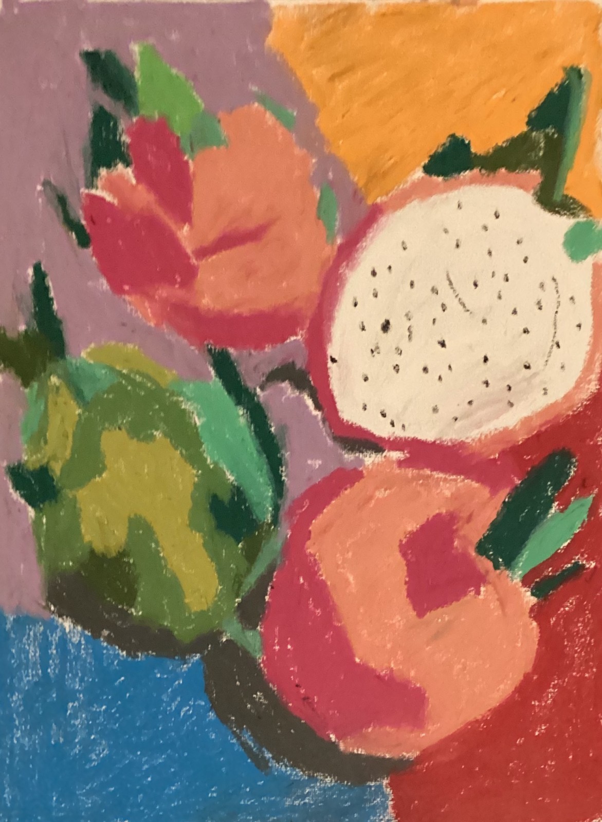 Vibrant Pop Art Inspired Dragon Fruit Rustic Original 11×14 Canvas