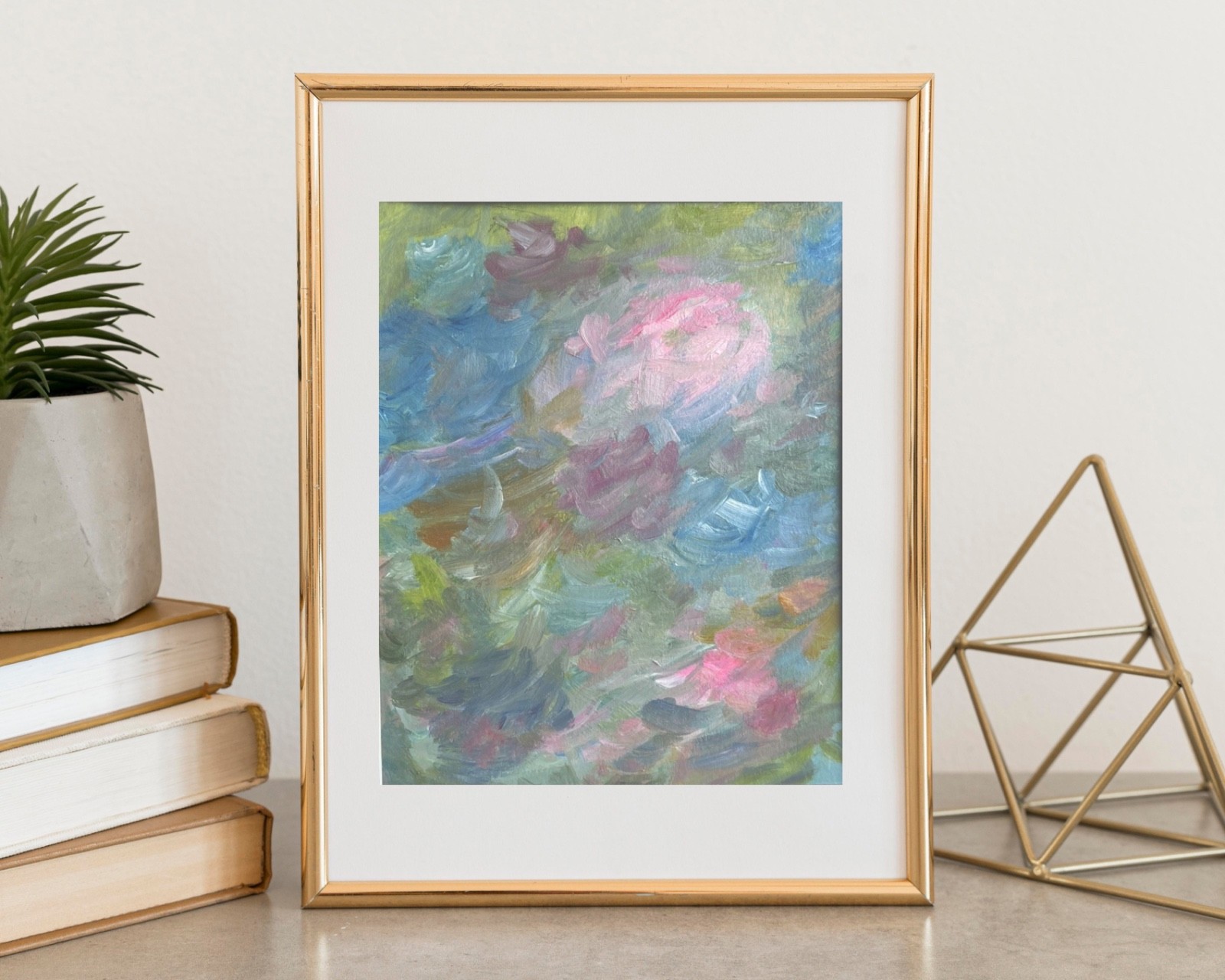 Painting Original Abstract Art Matted 11×14 Modern Acrylic Jimarieart