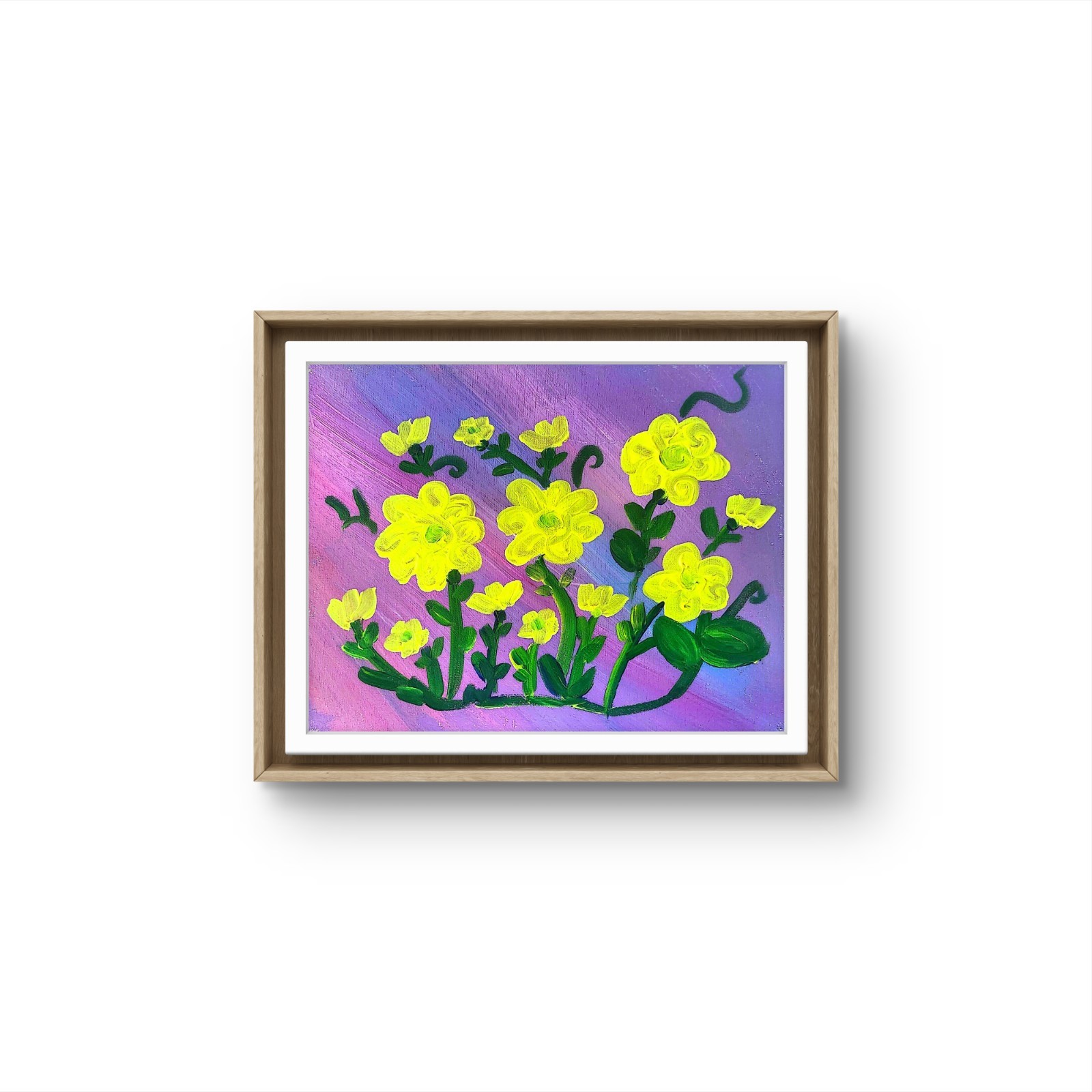 Yellow Daffodils Acrylic Painting Wall Art Original 11×14 Canvas