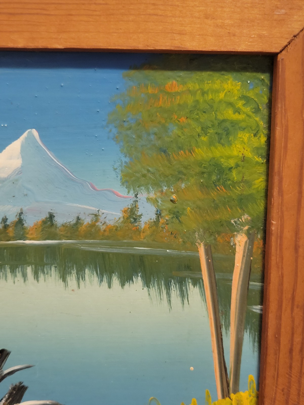 Signed Mountain Landscape Oil Painting W Wood Frame 5×7″ Minnesota