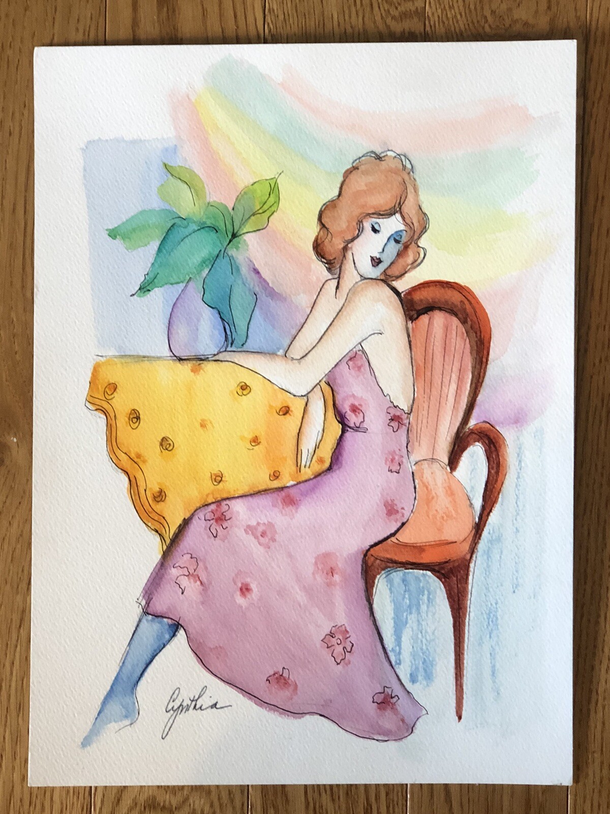 Original Contemporary Decorative Figurative Artwork by Cynthia