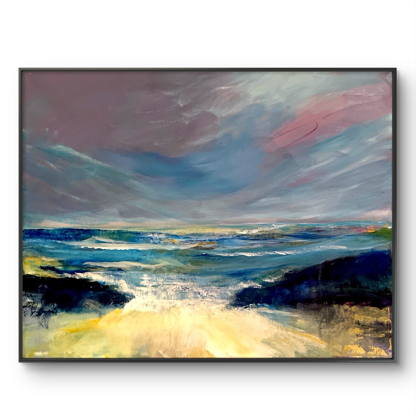 Mary Myers Original Seascape Art 16×20 Canvas Ocean Waves Coastal Painting