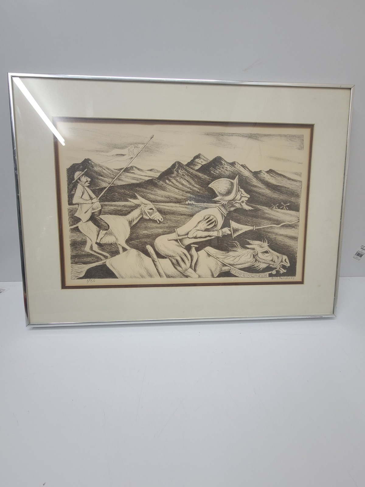 Bert Pumphrey Don Quixote Lithograph 1/150 Framed Western Cowboy Art Robert Sill